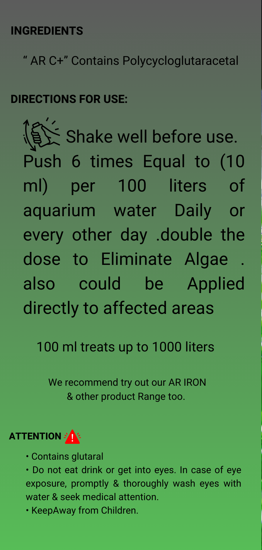 AQUARIKS AR C+ PLANTED AQUARIUM FERTILIZER , 100ml