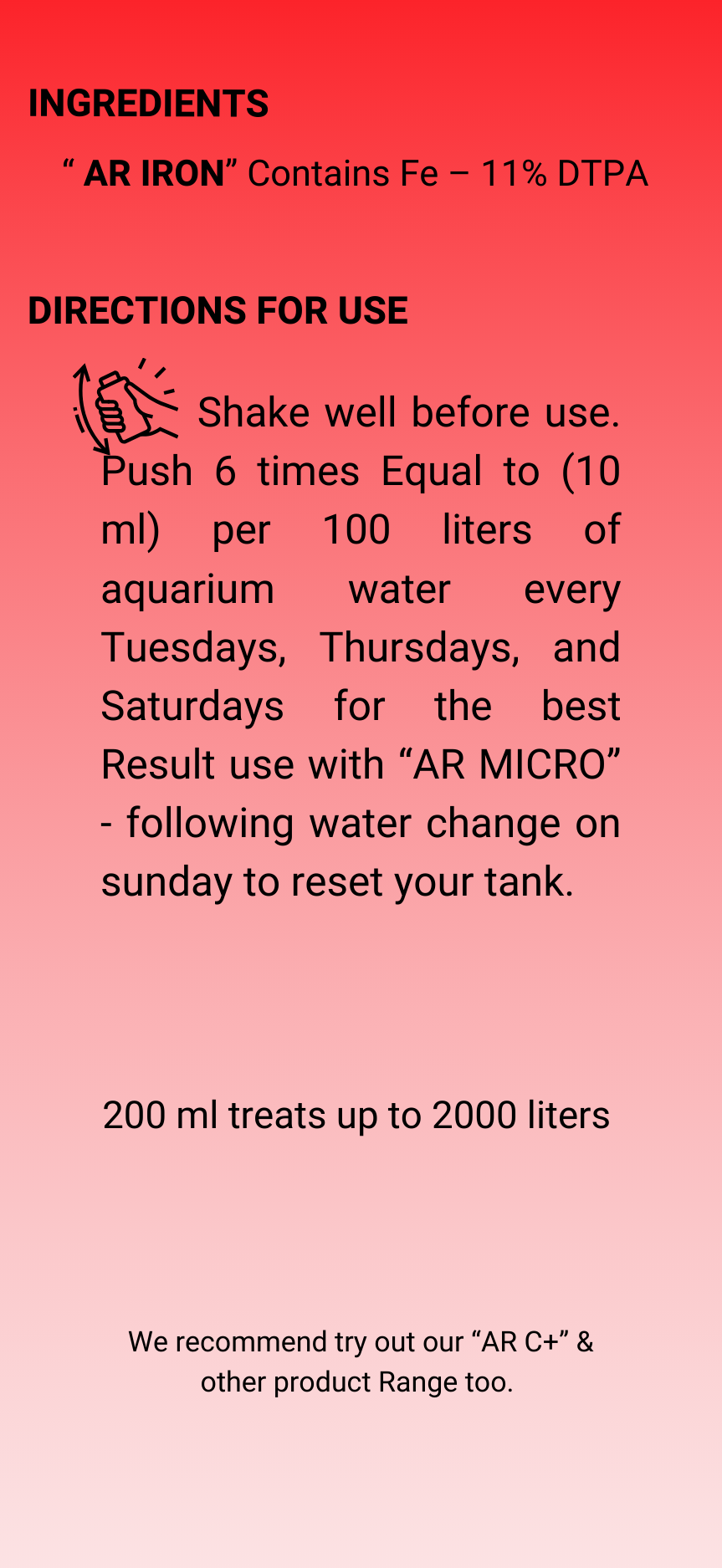 AQUARIKS AR IRON PLANTED AQUARIUM FERTILIZER , 200ml