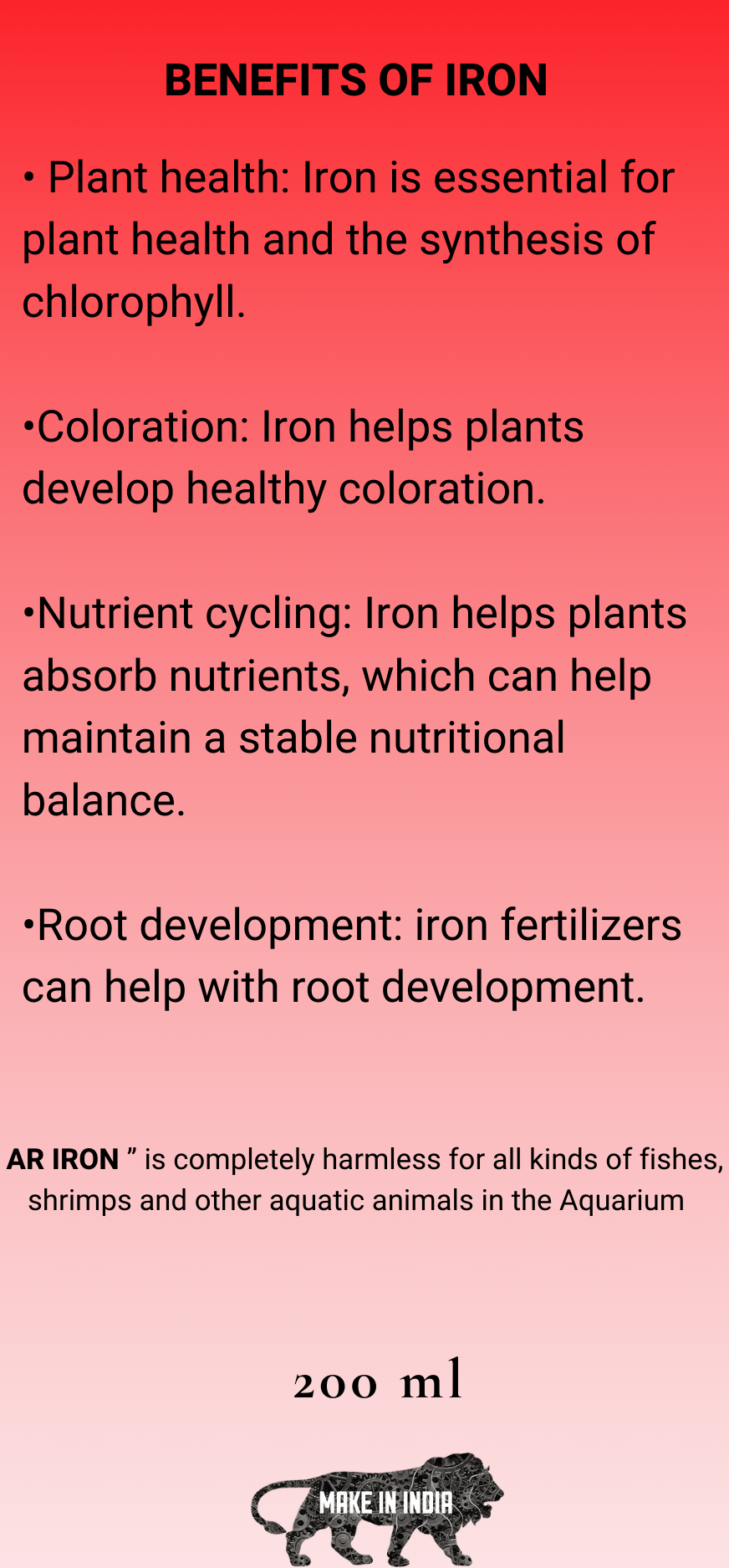 AQUARIKS AR IRON PLANTED AQUARIUM FERTILIZER , 200ml