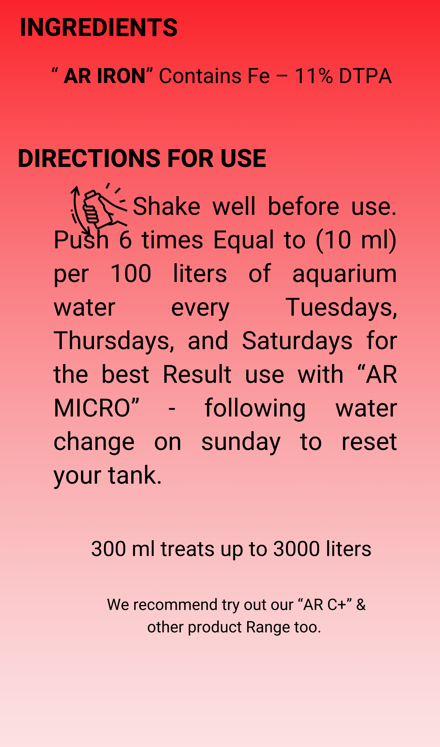 AQUARIKS AR IRON PLANTED AQUARIUM FERTILIZER , 300ml