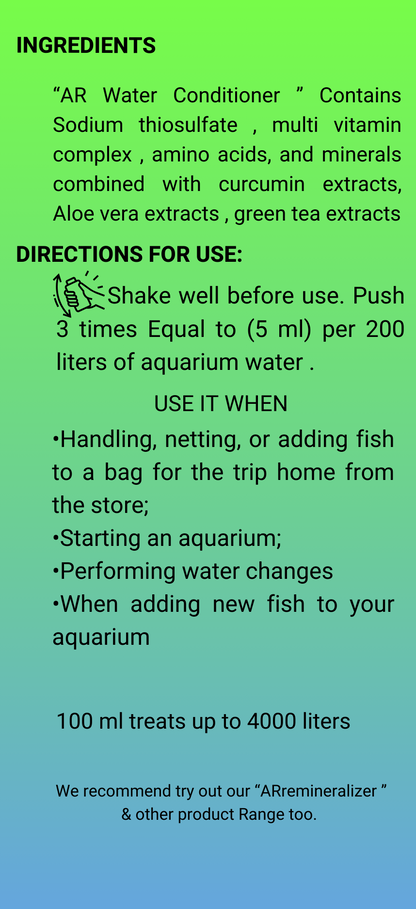 AQUARIKS AR WATER CONDITIONER , FOR AQUARIUM , 100ml