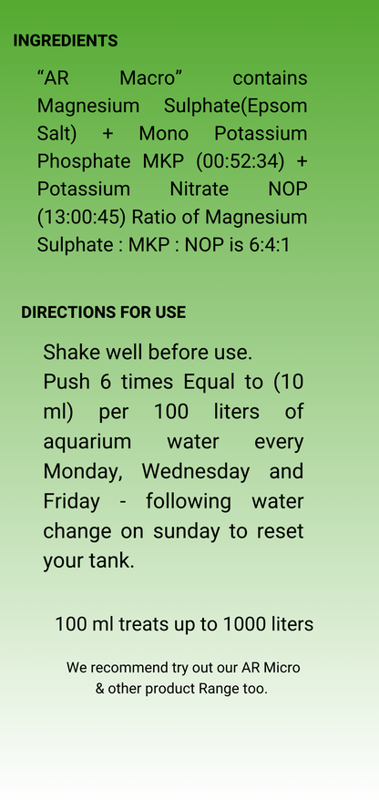 AQUARIKS AR MACRO PLANTED AQUARIUM FERTILIZER , 100ml